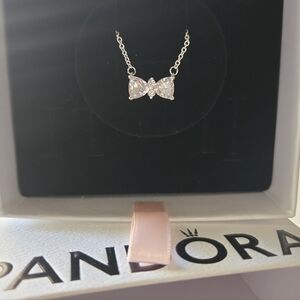 Pandora Silver Bow Necklace